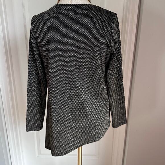 Calvin Klein metallic gold trim asymmetrical top blouse - Picture 4 of 9
